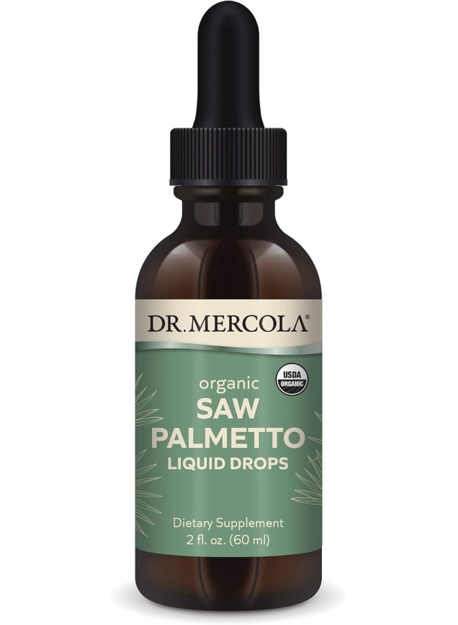 Dr. Mercola Saw Palmetto Liquid Drops, 2 Fl. Oz. (60 mL), 30 Servings, Dietary Supplement, Supports Normal Detoxification Processes, Non-GMO, Certified USDA Organic - Image 1